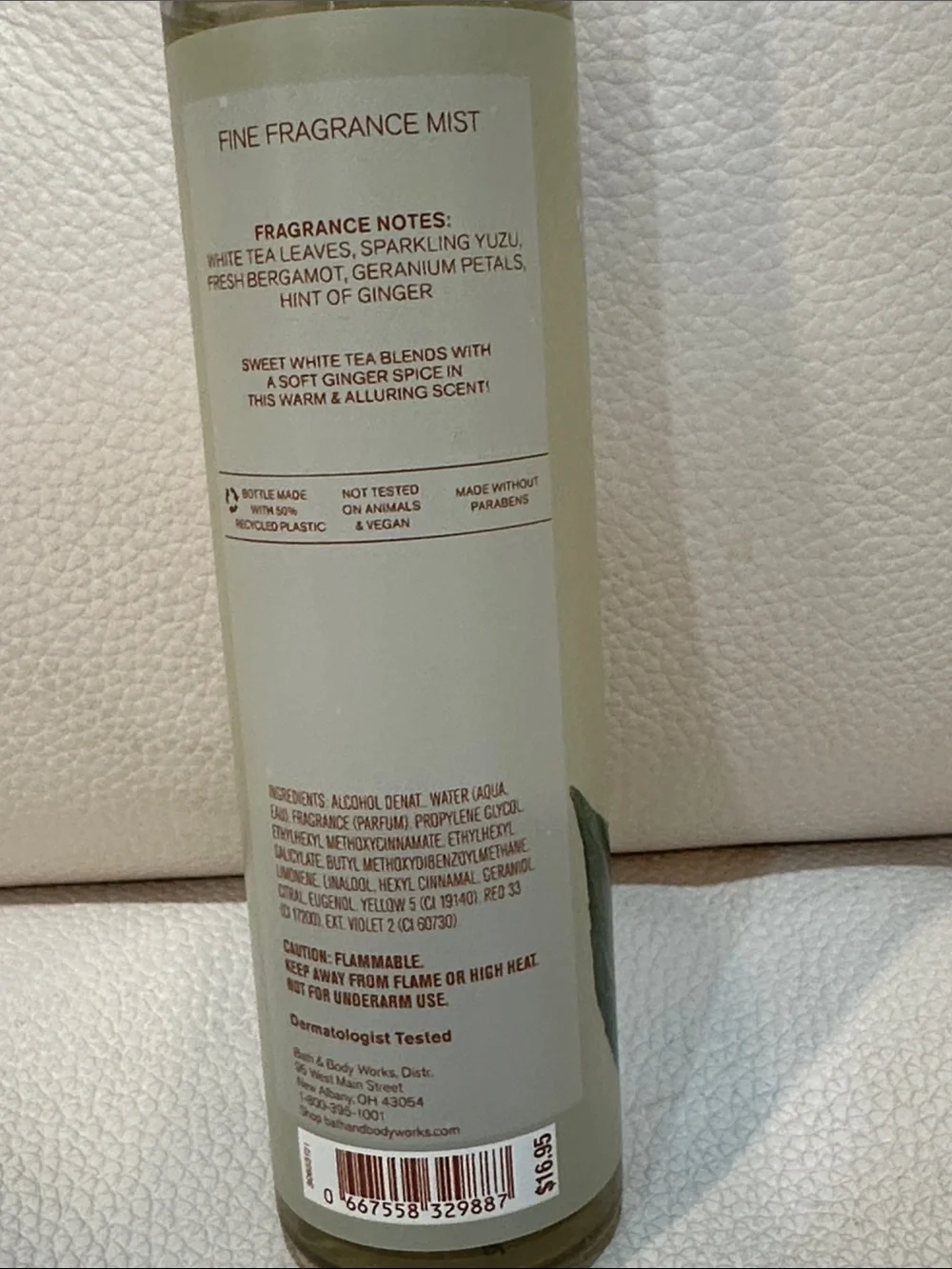 Bath and Body Works Full Size White Tea and Ginger Body Care Set